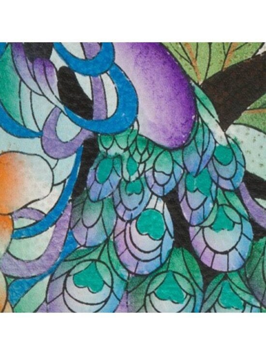 ANUSCHKA Leather Hand Painted Midnight Peacock Medium Backpack main image 6
